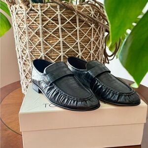 BNWB Tony Bianco Black Anguille Leather Textured Gatsby Loafers 7